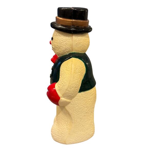 Vintage Snowman Blow Mold Tabletop 10.5” Plastic Christmas Holiday Decoration - Picture 5 of 7